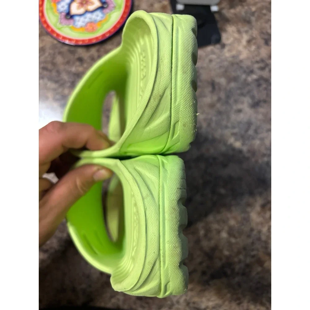 Hoka One One Ora Recovery Slide 2 Lime Green Mens 8 Womens 10 Sandals 1099673